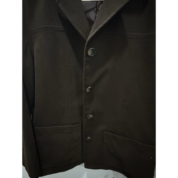 Talbots Womens Jacket Small S Brown Faux Suede Microfiber Stretch Button Front - Picture 5 of 6